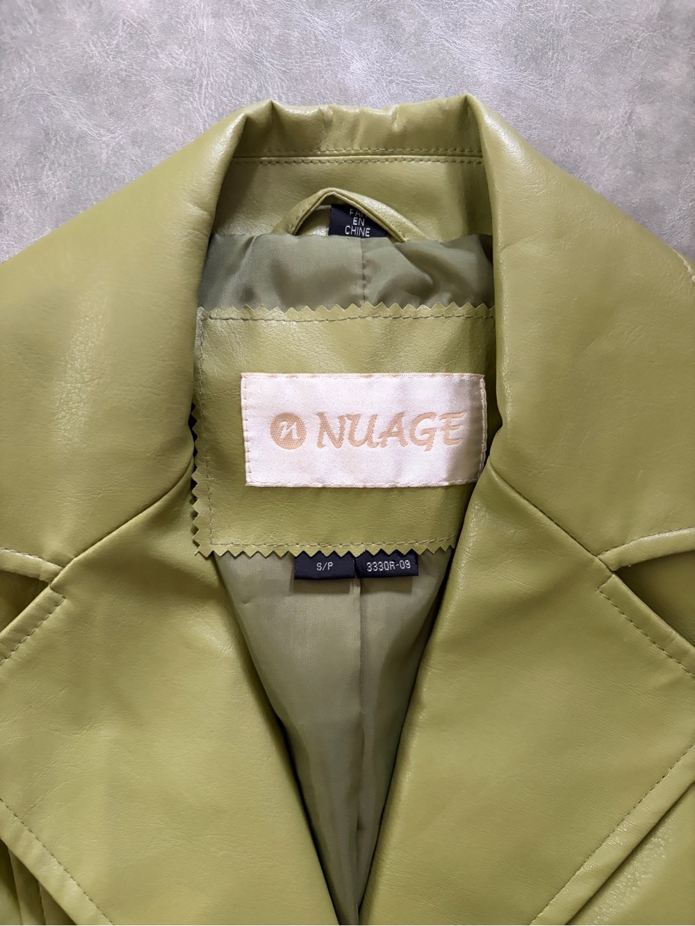 Vintage 90โs Y2K Green Faux Leather Blazer Jacket - Picture 5 of 11